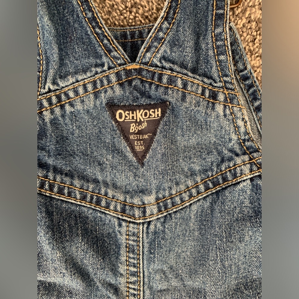 Baby Osh-Kosh denim overalls, size 12 months. - Picture 1 of 5